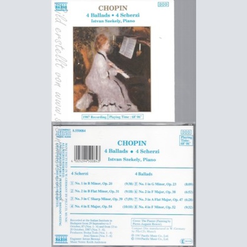 CD--CHOPIN: 4 Ballades, 4 Scherzi - Istvan Szekely, Piano - UK Import
