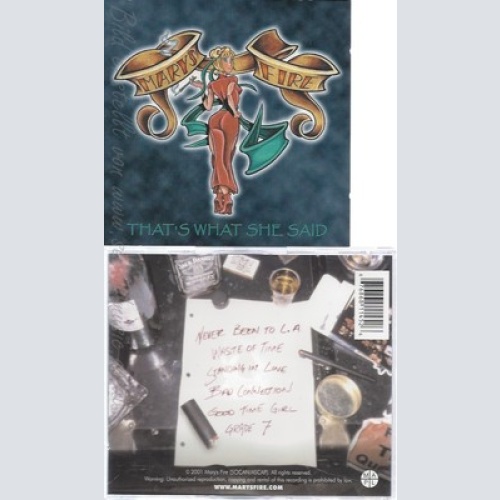 CD--MARYS FIRE--THAT'S WHAT SHE SAID