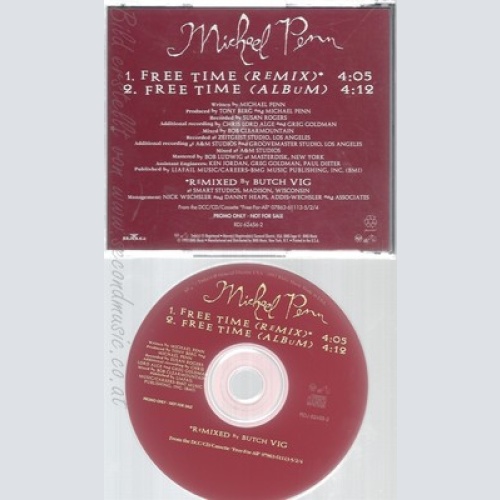 CD--MICHAEL PENN--FREE TIME --REMIXE--PROMO