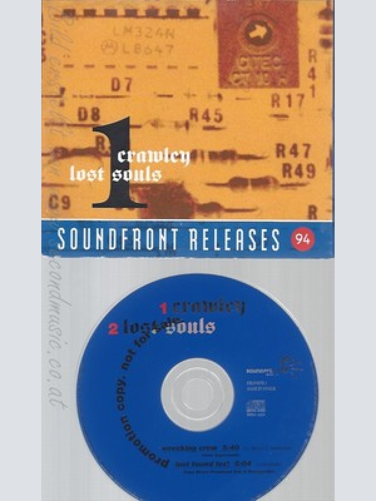 CD--SOUNDFRONT RELEASES 94--CRAWLEY--LOST SOULS--PROMO
