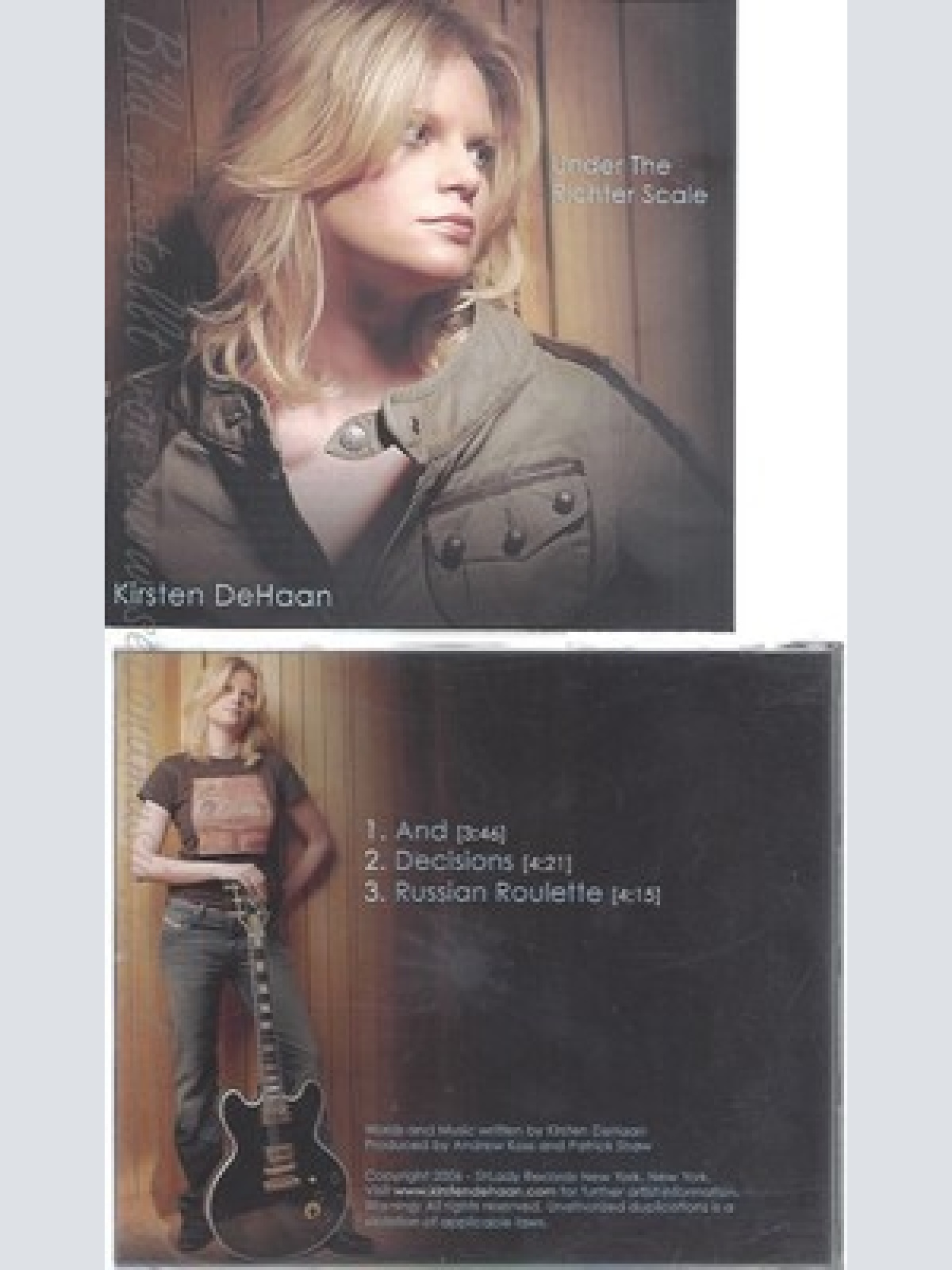 CD--KIRSTEN DEHAAN--UNDER THE RICHTER SCALE