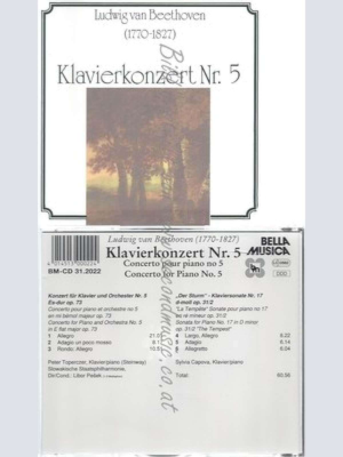 CD--LAVIERKONZ.5 / SLOW.STAATSPHILH., PESEK, CAPOVA UND TOPERCZER -- -- BEETHOVE