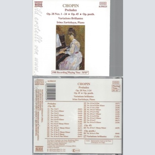 CD--IRINA ZARITZKAYA UND CHOPIN -- --- CHOPIN: PRELUDES. OP.28; OP. 45; OP. POST