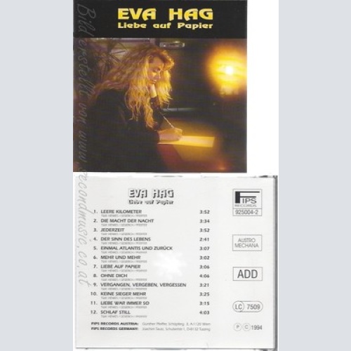 CD--EVA HAG--LIEBE AUF PAPIER