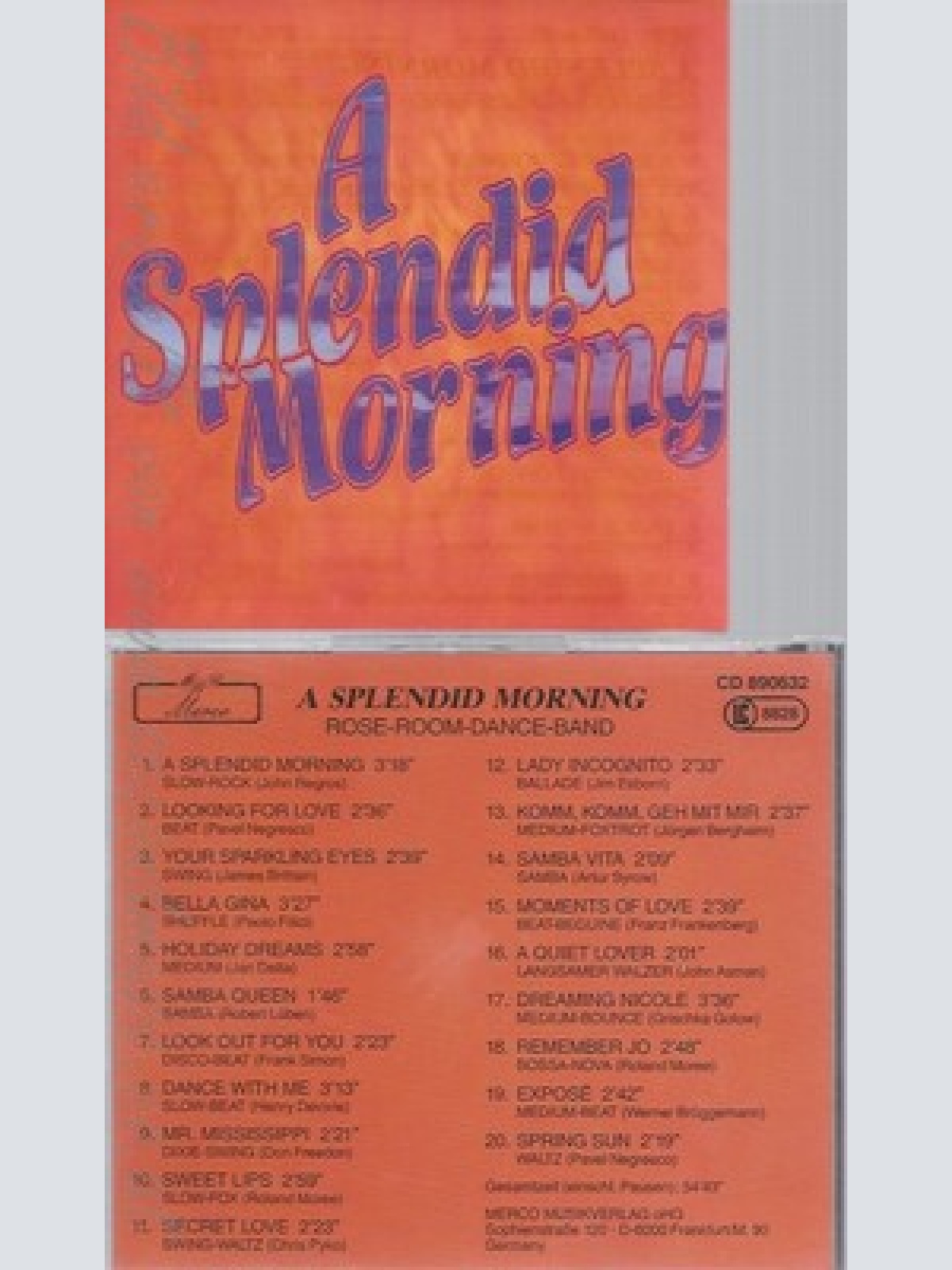 CD--A SPLENDID MORNING--ROSE ROOM DANCE BAND