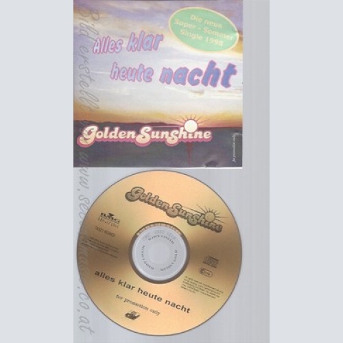 CD--GOLDEN SUNSHINE--ALLES KLAR HEUTE NACHT--PROMO-