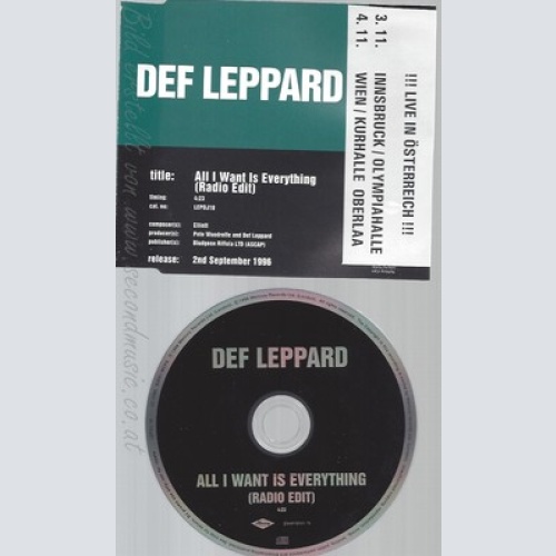 CD--DEF LEPPARD--ALL I WANT IS EVERYTHING--PROMO