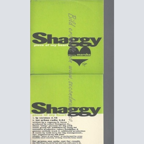 CD--PROMO--SHAGGY--PIECE OF MY HEART--2 TRACKS