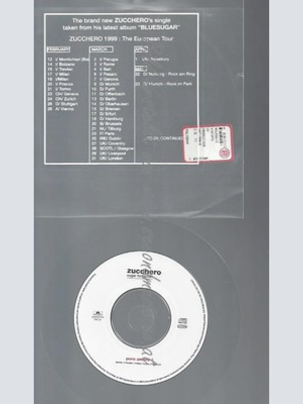 CD--PROMO--ZUCCHERO--PURO AMORE--1 TRACK