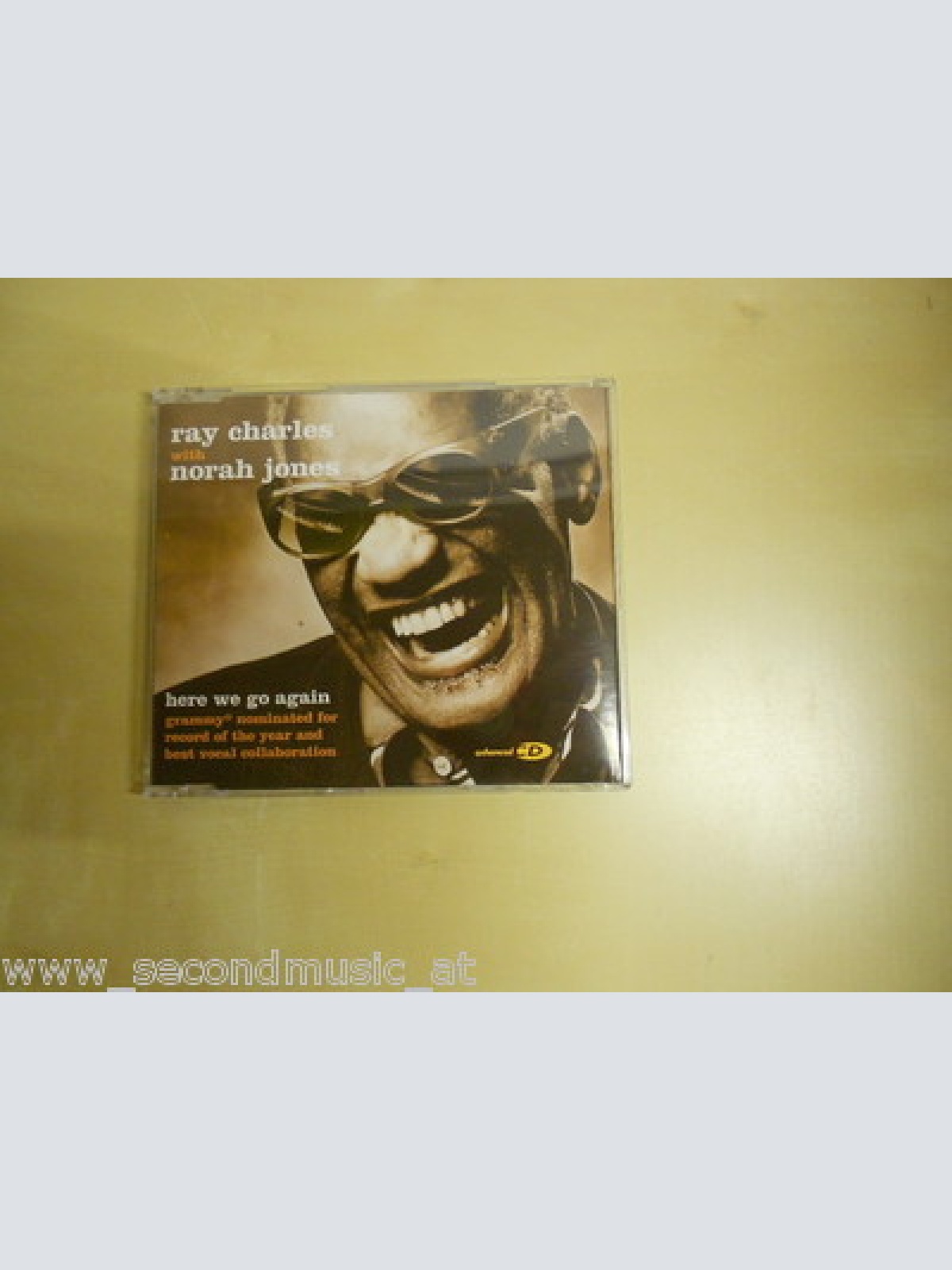 MAXI CD---RAY CHARLES WITH NORAH JONES--HERE WE GO AGAIN--3 TRACKS