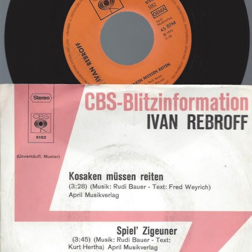 7"  Ivan Rebroff – Kosaken Müssen Reiten / Promo