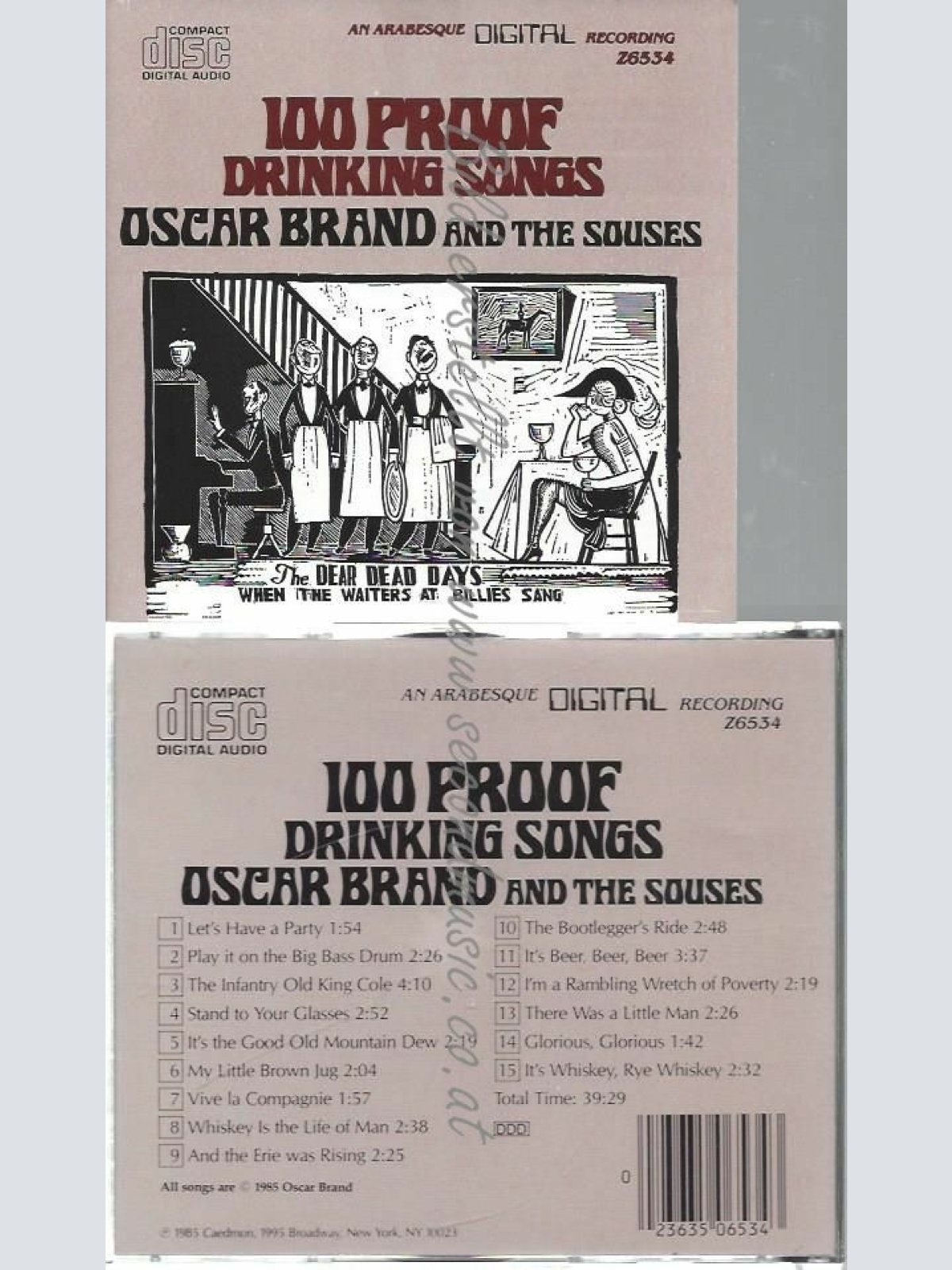 CD--OSCAR BRAND--100  PROOF DRINKING SONGS
