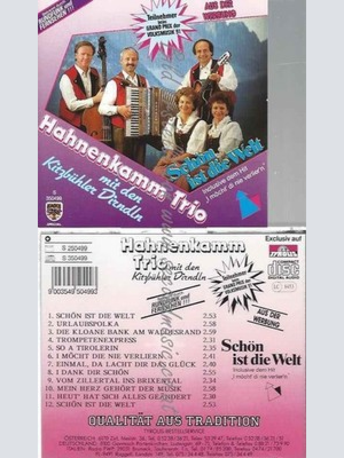 CD--HAHNENKAMM TRIO MIT DEN KITZBÜHLER DIRNDLN | --SCHÖN IST DIE WELT