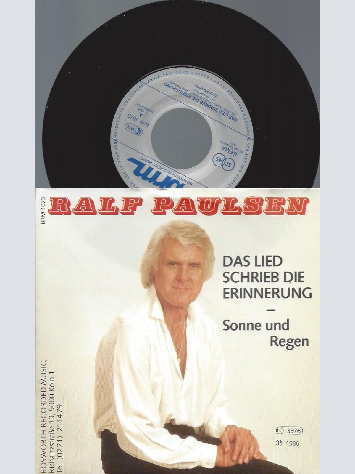 7" Ralf Paulsen – Das Lied Schrieb Die Erinnerung