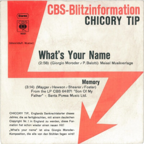 7", Single, Promo Chicory Tip - What's Your Name