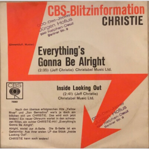 7", Single, Promo Christie - Everything's Gonna Be Alright