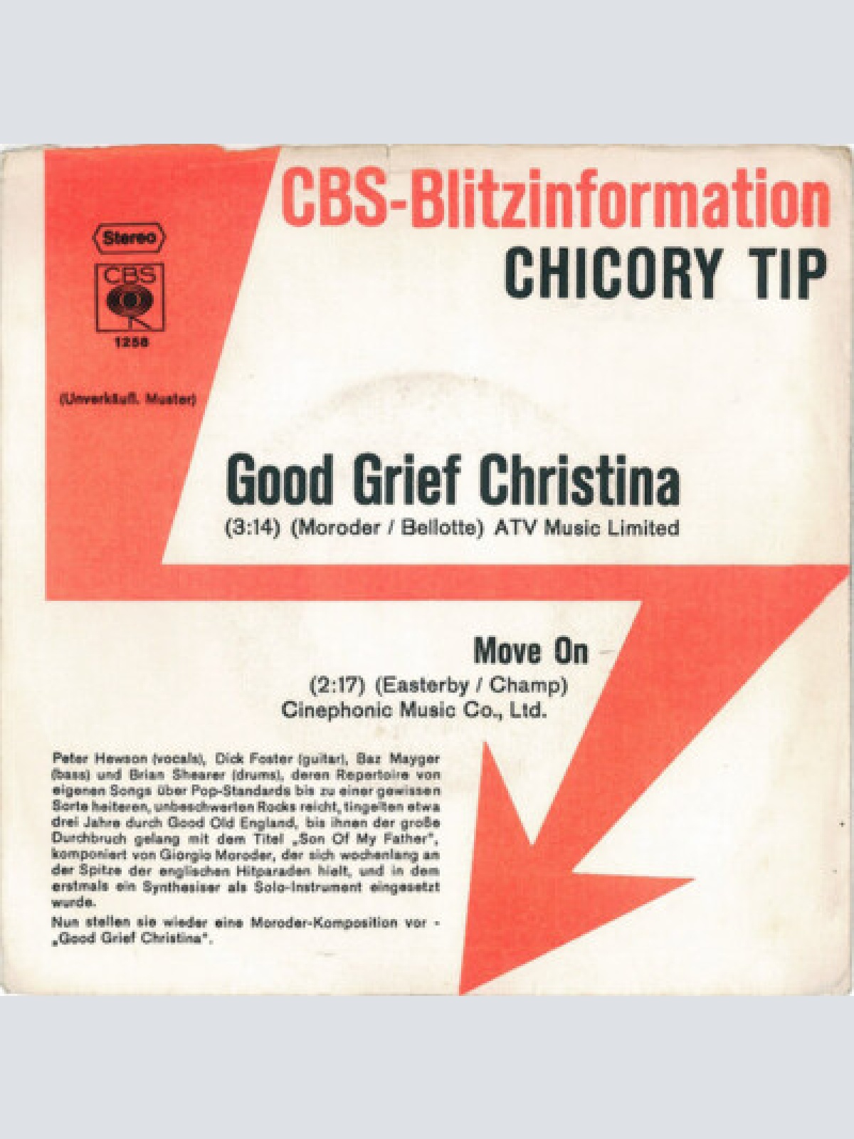 7", Single, Promo Chicory Tip - Good Grief Christina