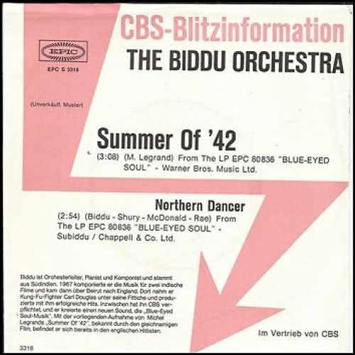7", Single, Promo Biddu Orchestra - Summer Of '42