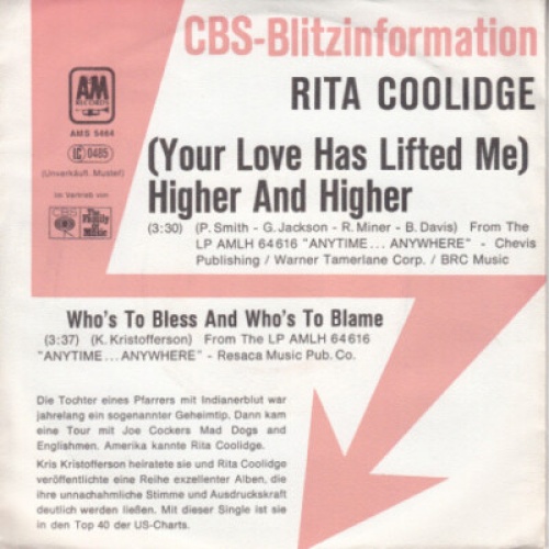 7", Single, Promo Rita Coolidge - (Your Love Has Lifted Me) Higher And Higher