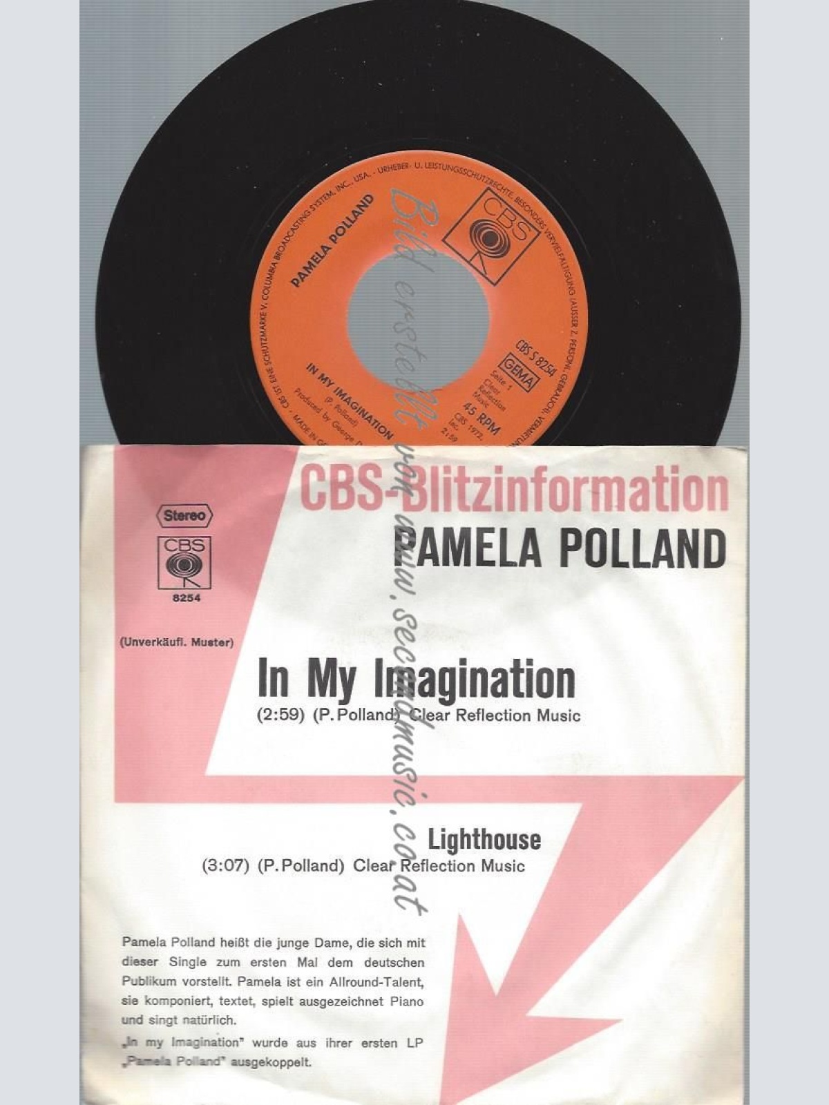 7"   Pamela Polland  In My Imagination // PROMO