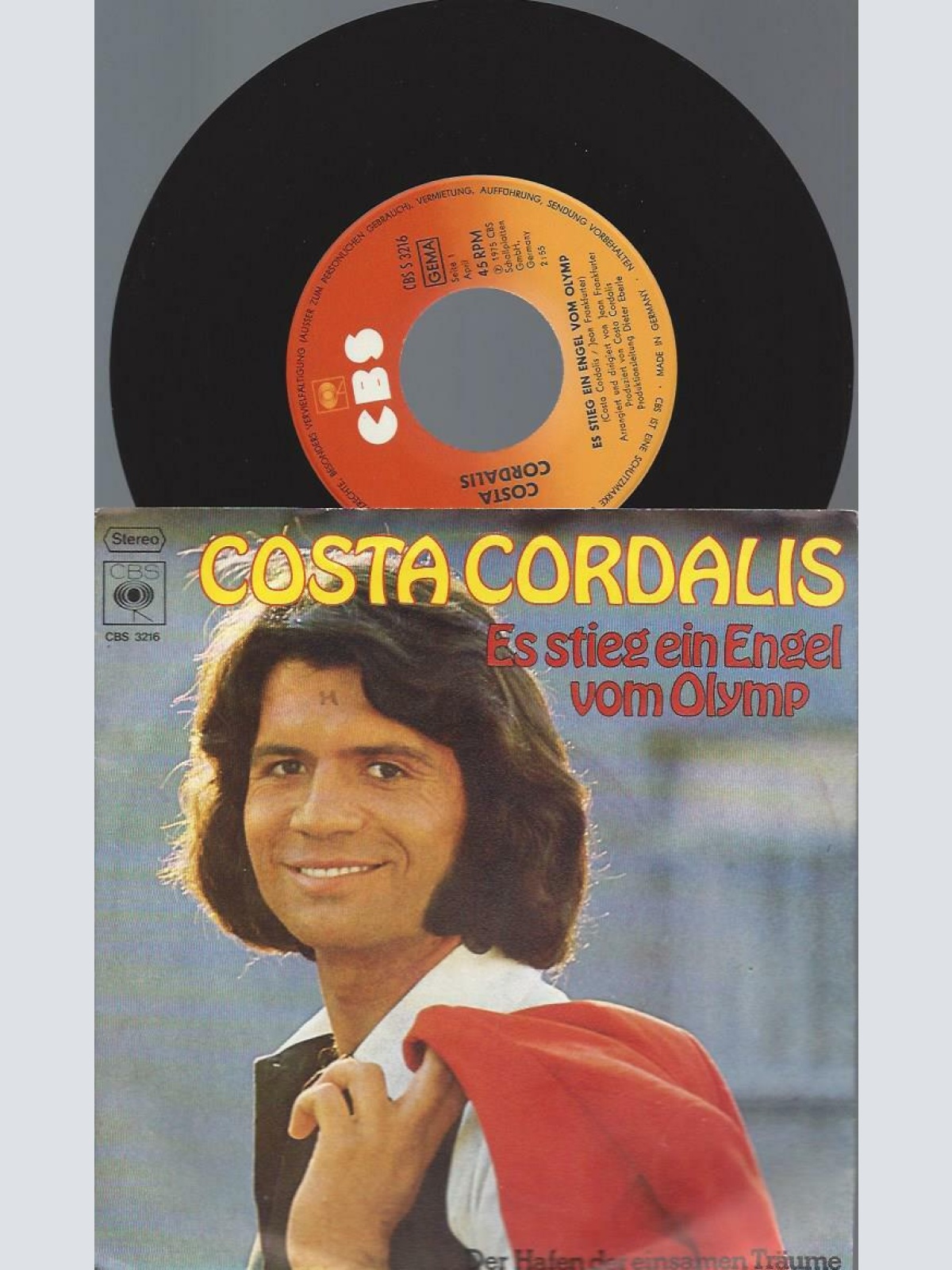 7"   Costa Cordalis – Es Stieg Ein Engel Vom Olymp