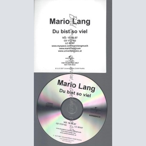 PROMO CD--MARIO LANG--DU BIST SO VIEL