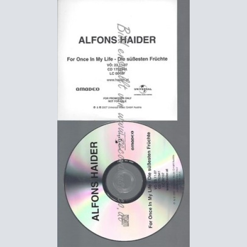 PROMO CD--ALFONS HAIDER--FOR ONCE IN MY LIFE--13TR