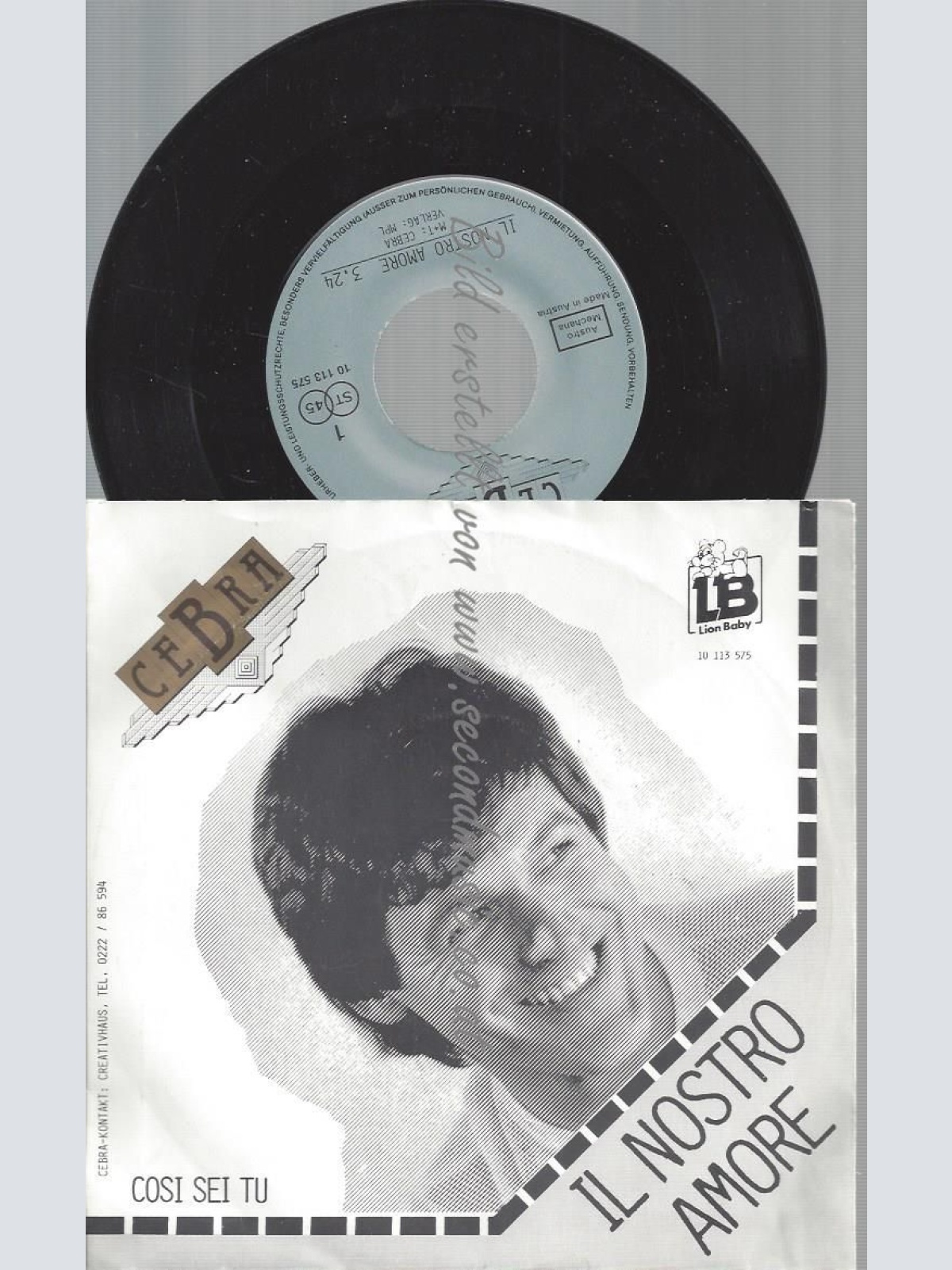 7" Cebra  Il Nostro Amore