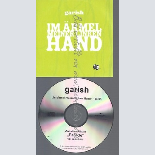 PROMO CD--GARISH--IM ÄRMEL MEINER LINKEN HAND--1TR