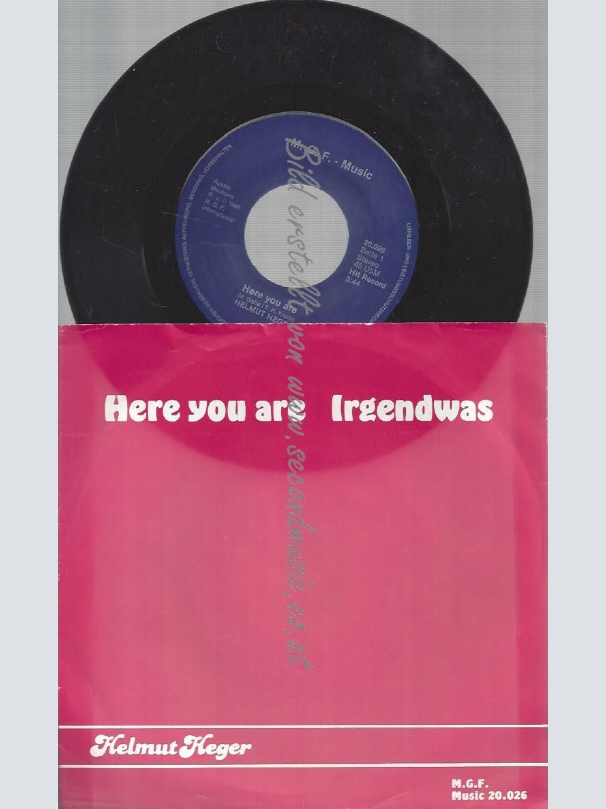 7"  HELMUT HEGER HERE YOU ARE