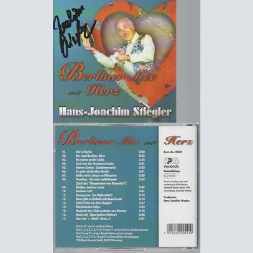 CD-HANS JOACHIM STIEGLER BERLINER MIX MIT HERZ MIT AUTOGRAMM