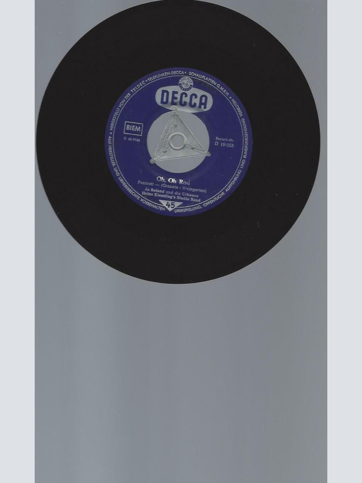 7"   Jo Roland Und Die Urbanos  Adieu, Merci