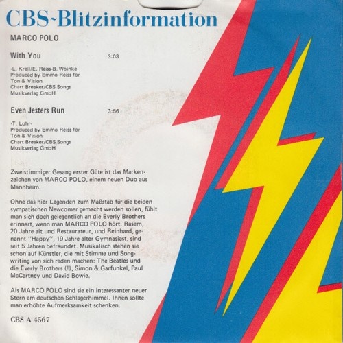 7", Single, Promo Marco Polo (18) - With You