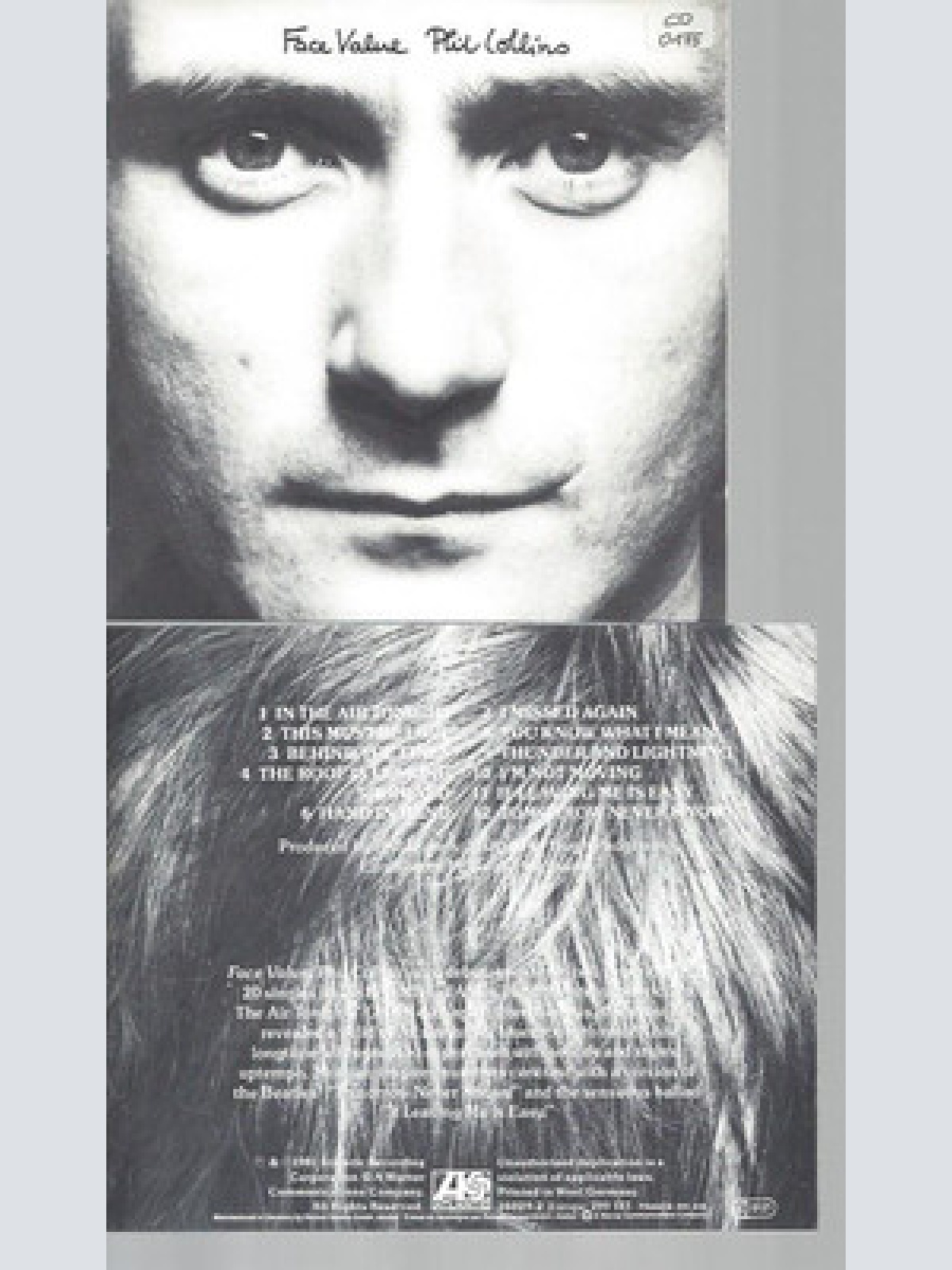 CD--PHIL COLLINS --FACE VALUE //NO EAN // 16029-2 //299143 //FIRST PRESS