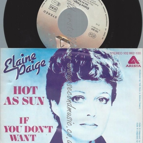 7"  Elaine Paige – Hot As Sun