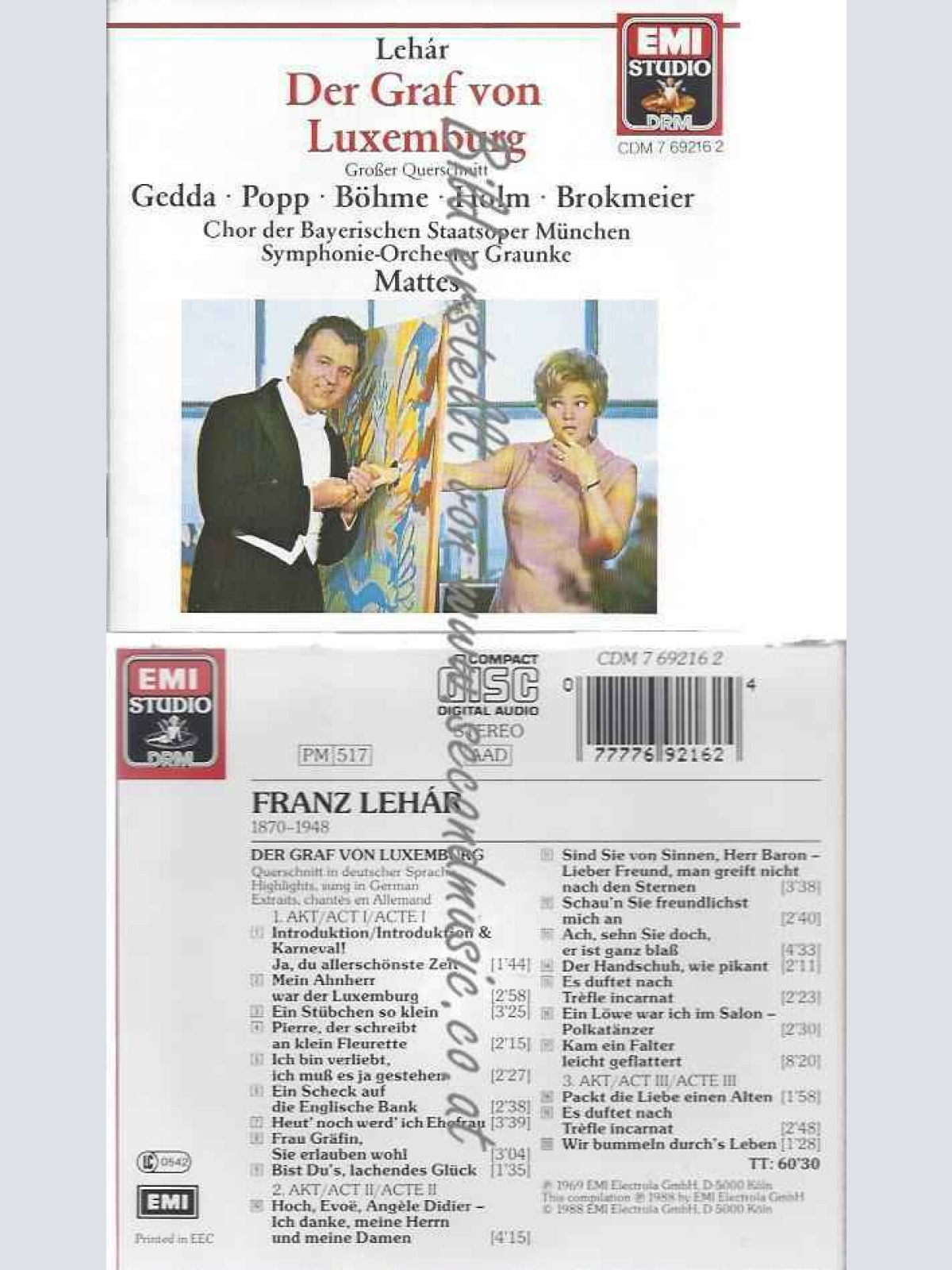 CD--Luxemburg (excs)--ERGEBNISSELehár - Der Graf