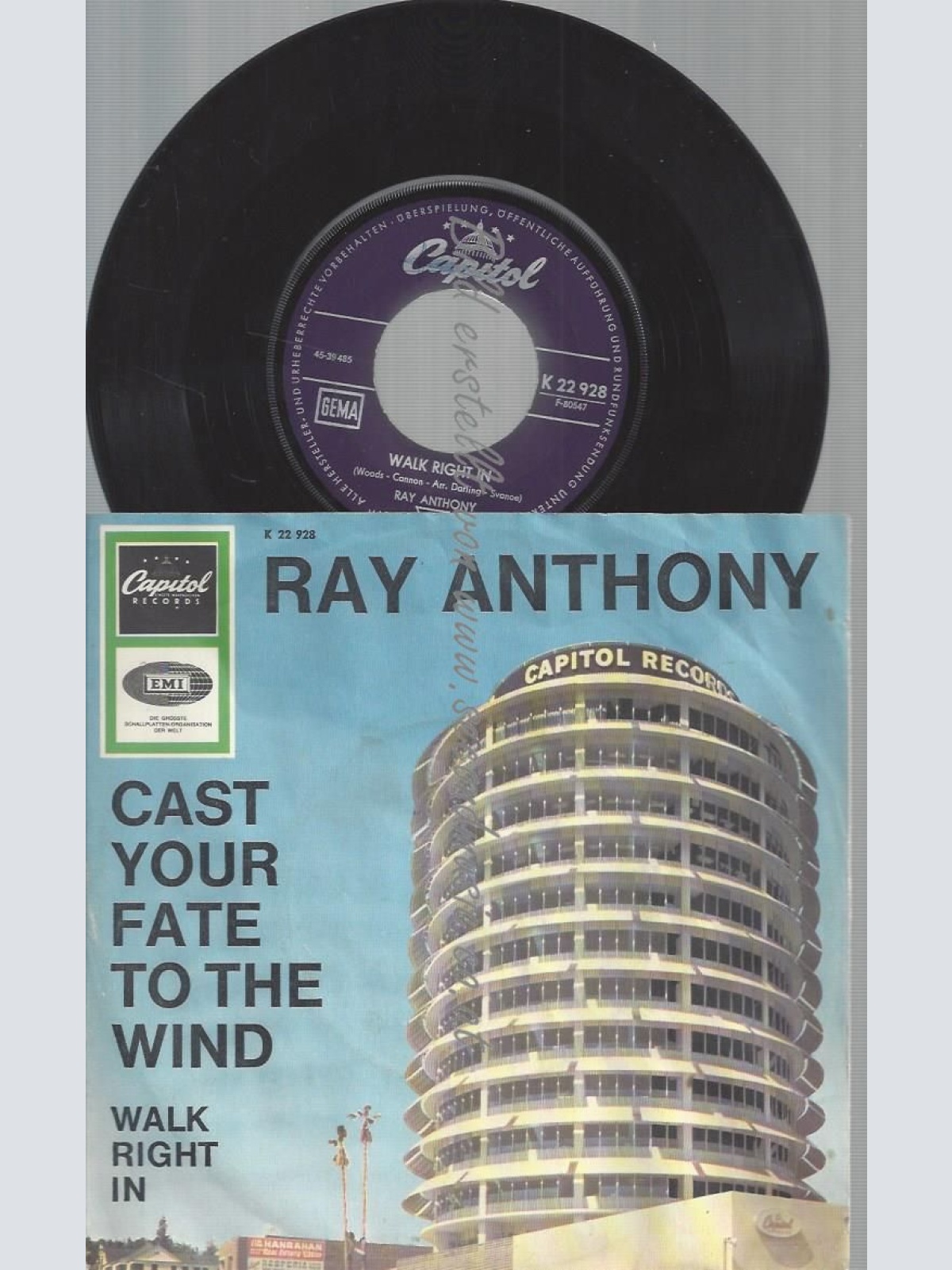7" RAY ANTHONY CAST YOUR FATE TO THE WIND