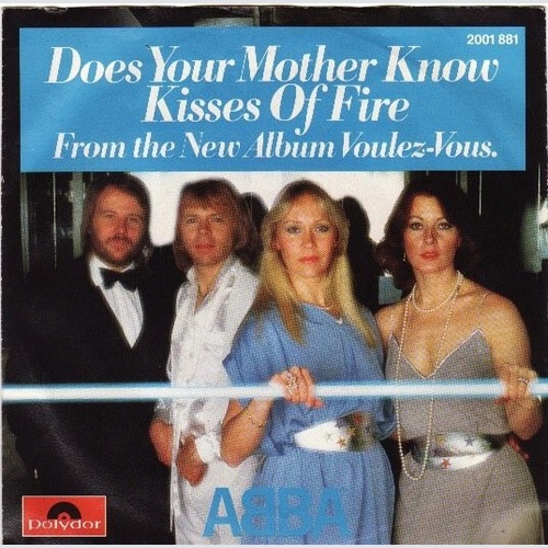 7", Single ABBA - Does Your Mother Know / Kisses Of Fire