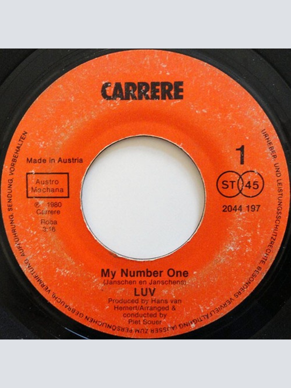 7" Luv* - My Number One / The Show Must Go On