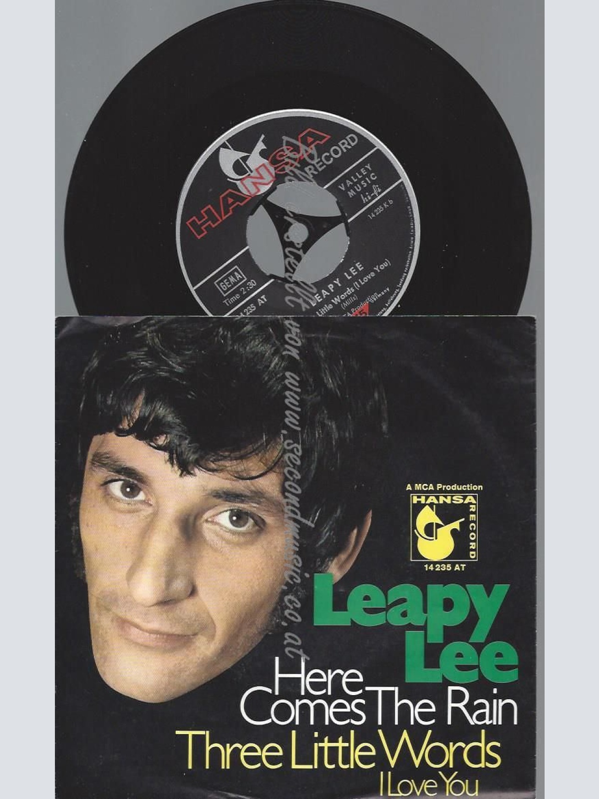7"    Leapy Lee  Here Comes The Rain
