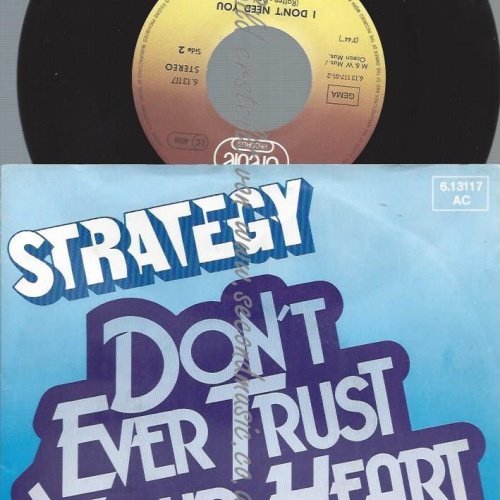 7"    Strategy – Don't Ever Trust Your Heart  // PROMO BACKCOVER