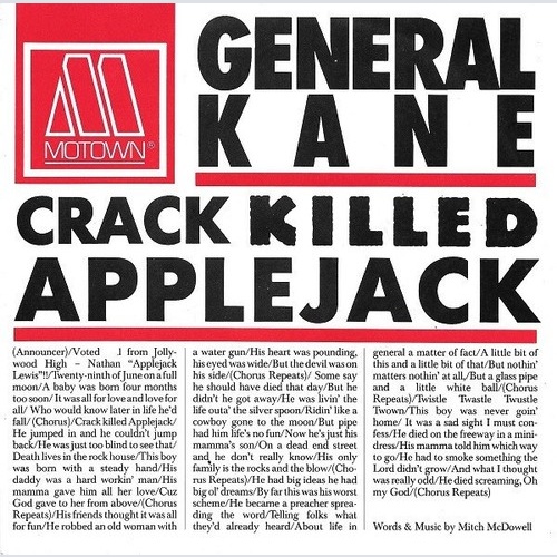 7", Single General Kane - Crack Killed Applejack