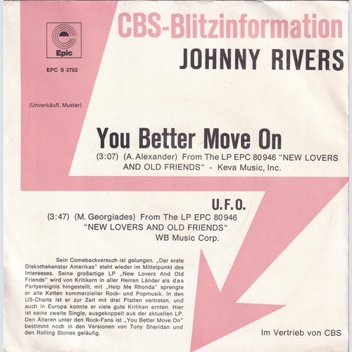7", Single, Promo Johnny Rivers - You Better Move On