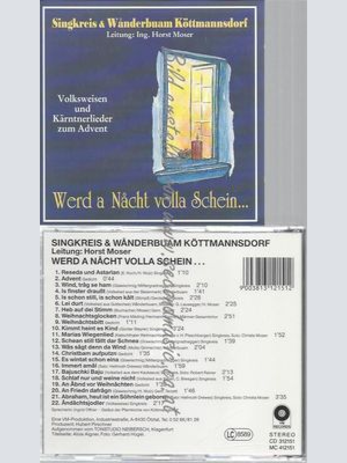 CD--SINGKREIS & WANDERBUAM KÖTTMAN--WIRD A NACHT VOLLA SCHEIN