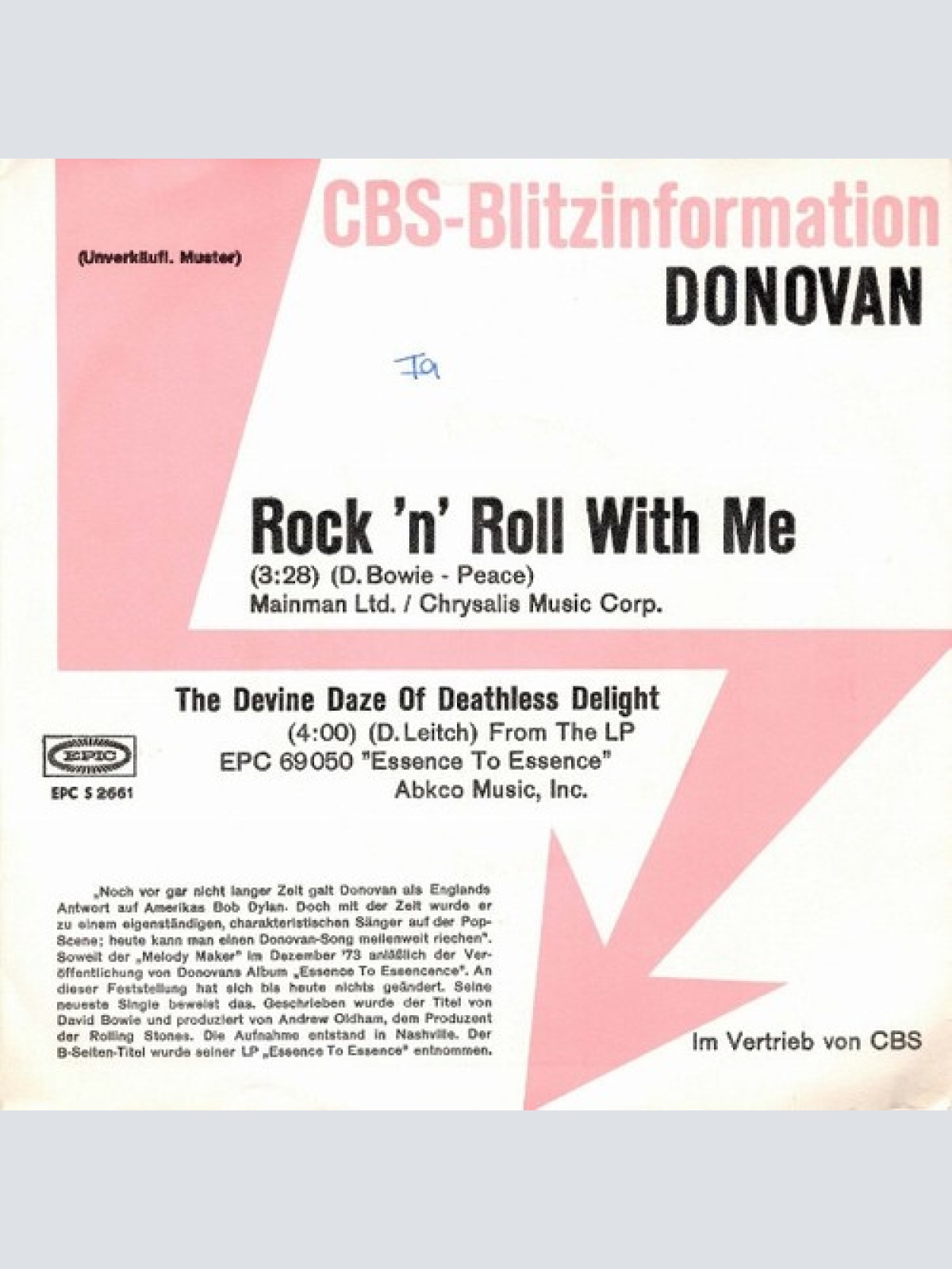7", Single, Promo Donovan - Rock'n Roll With Me