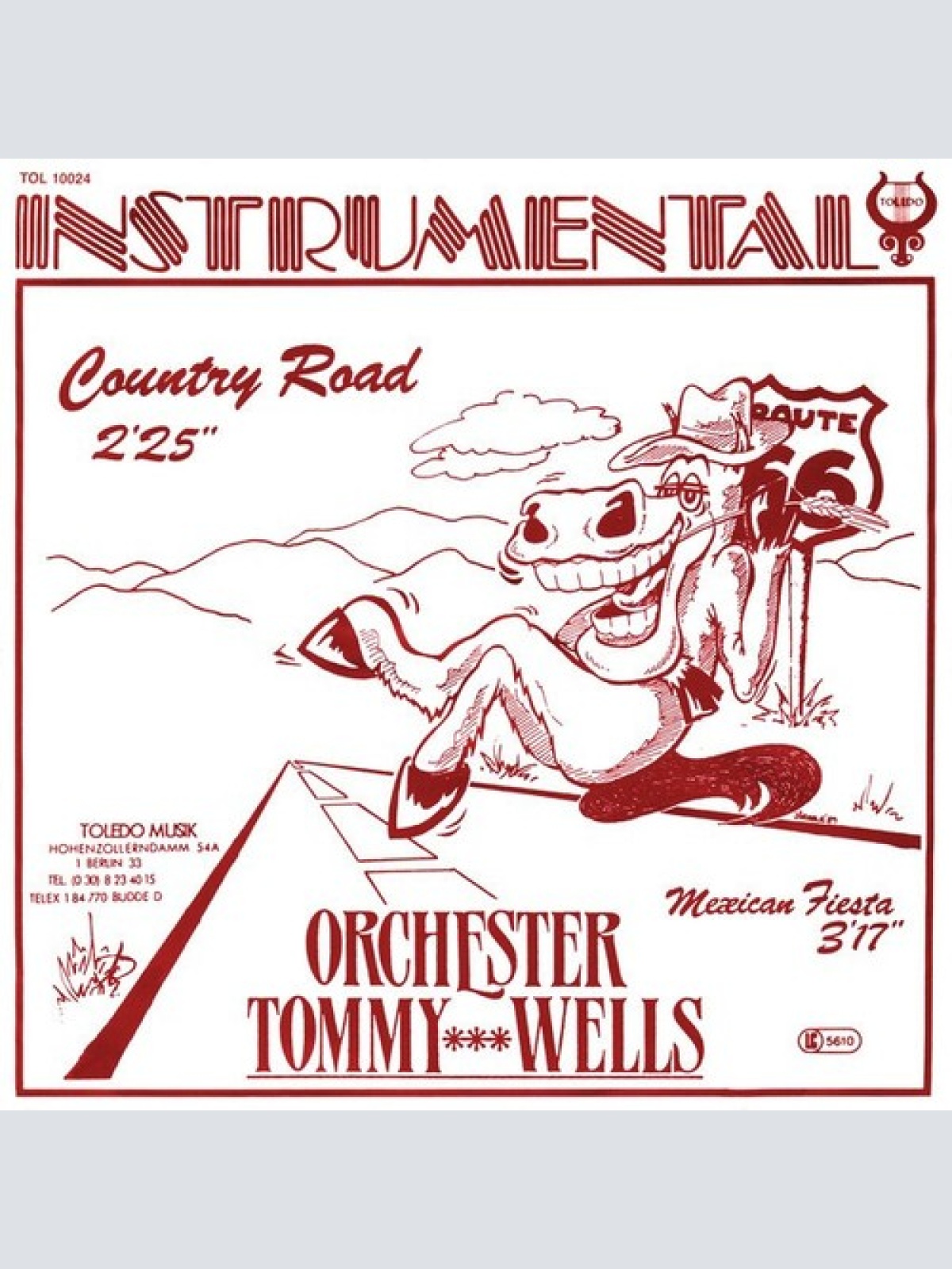 7", Single Orchester Tommy Wells - Country Road / Mexican Fiesta