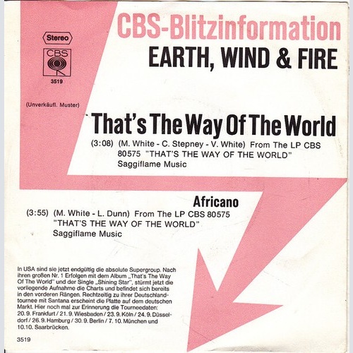 7", Single, Promo Earth, Wind & Fire - That's The Way Of The World