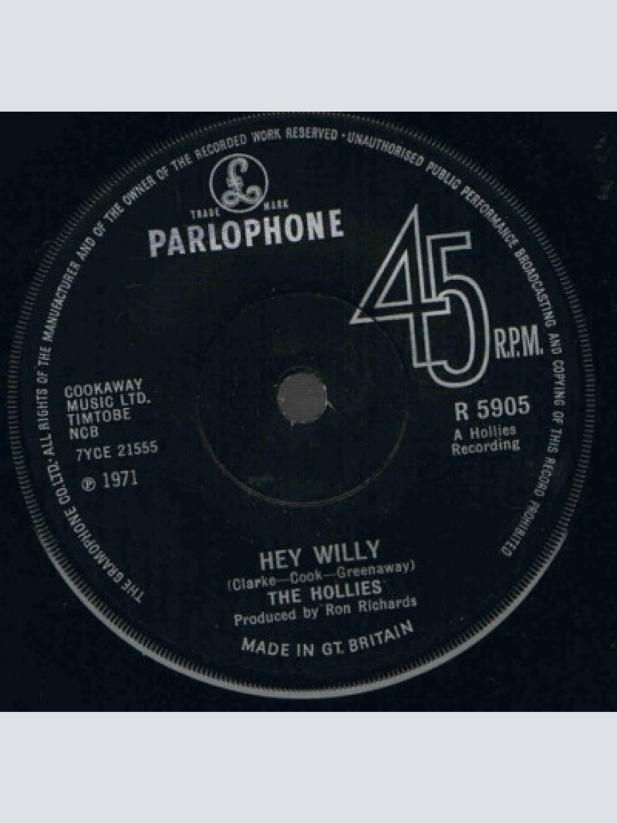 7", Single The Hollies - Hey Willy