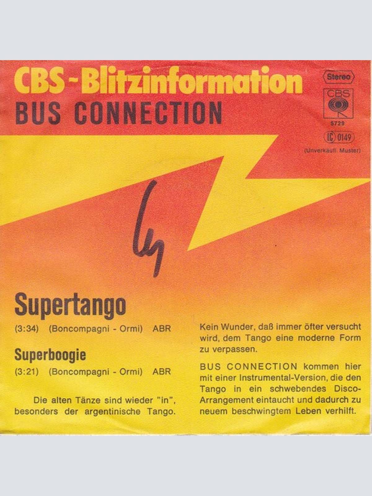7", Single, Promo Bus Connection - Supertango