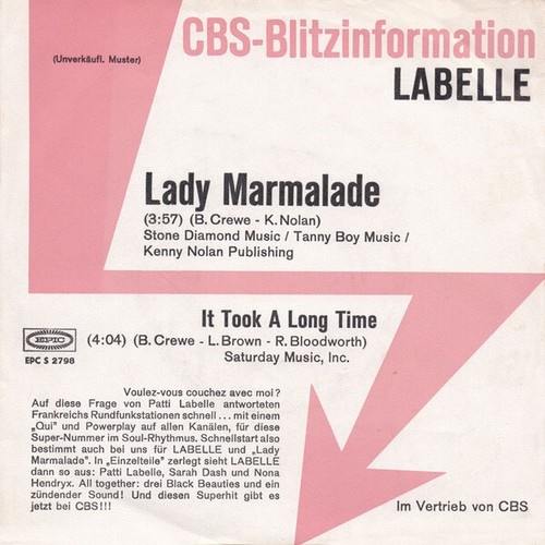 7", Single, Promo LaBelle - Lady Marmalade